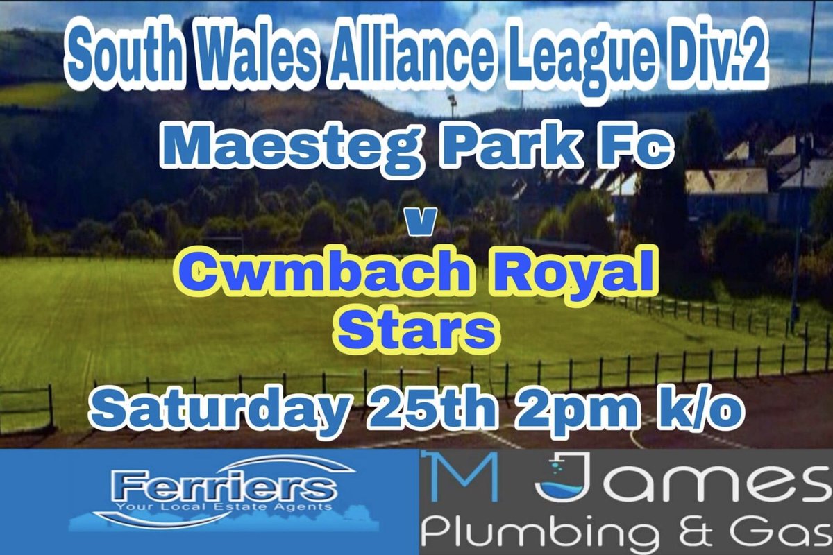 🚨FIRST TEAM FIXTURE🚨
 
Back to league action this coming Saturday with visit of Cwmbach Royal Stars to Tudor Park. #ParkArabs

📅➡️ Saturday 25th January.
⚽️➡️ <a href="/CwmbachRS/">Cwmbach Royal Stars SC</a> 
🏟➡️ Tudor Park CF34 9LR.
⌚️➡️ 2:00pm.
🏆➡️ <a href="/SWAllianceLge/">SW Alliance League</a> Div 2.