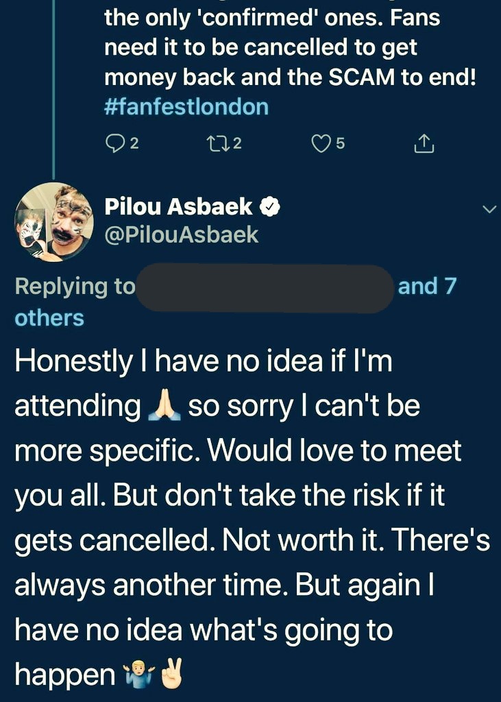 Tha_Mist's tweet photo. ๐ก๐กLONDON๐ก๐ก
Yall need to proceed WITH โ ๏ธCAUTIONโ ๏ธโผ
#Fanfest is stating all posted guests have been confirmed.
Meanwhile - celebs are stating this...
#fanfestevents #fanfestlondon #fflondon #ffchicago #wsc #wsclondon #walkerstalker #walkerstalkercon #GOT #GameOfThrones https://t.co/r5dzwpOCrJ