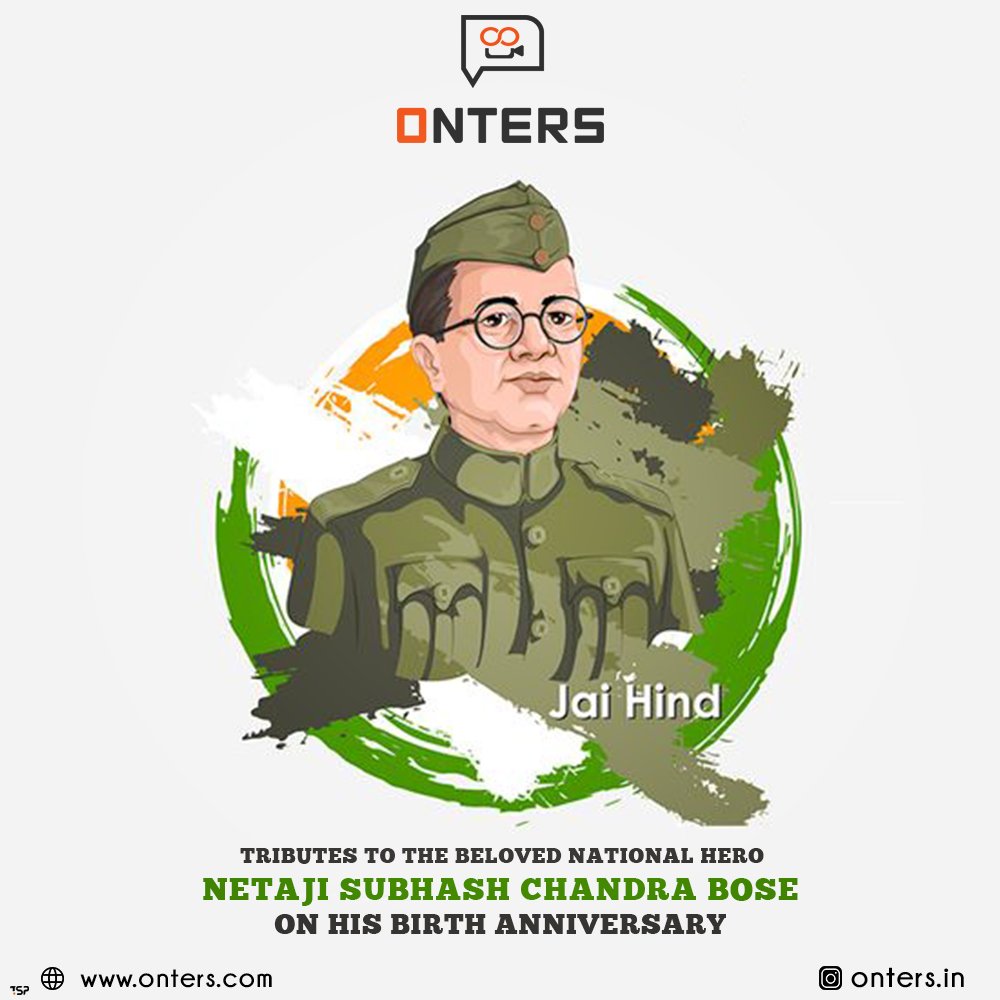 TheOnters's tweet photo. We salute the revered national hero &amp; revolutionary freedom fighter, #NetajiSubhashChandraBose on his birth anniversary. His courage &amp; patriotism still continue to inspire us.
#marketing #digital #internetmarketing #digitalmarketing #theonters #explainervideo #SubhashChandraBose https://t.co/jpBbhgpWMC