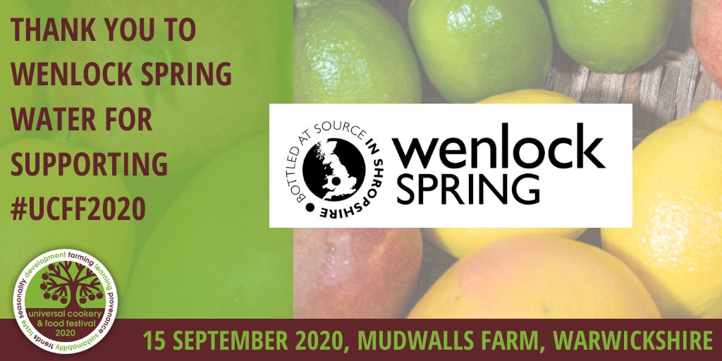 . @Wenlock_Spring Will be supporting us again this year by supplying water for all our festival goers! Thanks guys for all your support for another year at #UCFF2020! Make sure to book your tickets to come and see them! bit.ly/UCFF2020 #theultimatefoodexperiance