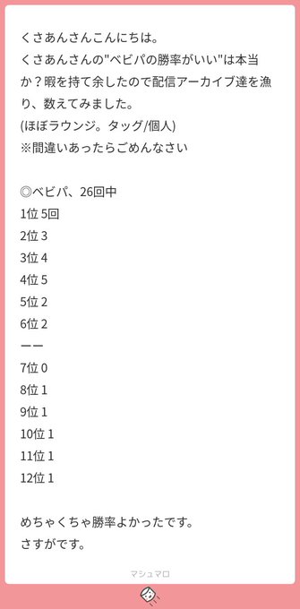 くさあんさん がハッシュタグ マシュマロを投げ合おう をつけたツイート一覧 1 Whotwi グラフィカルtwitter分析