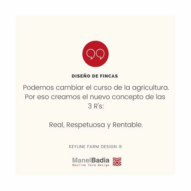 keyline_mbadia's tweet photo. Podemos cambiar el curso de la agricultura. Por eso creamos el nuevo concepto de las 3 R's:
Real, Respetuosa y Rentable.
#keyline #keylinedesign #newbranding #agricultura #design #farmerdesigner #nature #keylinefarmdesign #keylinefarming https://t.co/EgSdyCKGsD https://t.co/ipAzoGyX13
