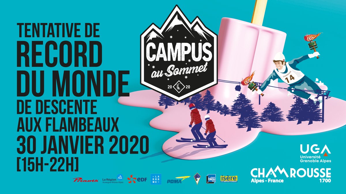 Rendez-vous jeudi 30 janvier pour battre le record du monde de descente aux flambeaux avec l'<a href="/UGrenobleAlpes/">Université Grenoble Alpes</a> ! 
Infos et inscriptions grand public sur urlz.fr/bDDp

Infos et inscriptions pour les étudiants avec transport depuis l'UGA sur: weezevent.com/campus-au-somm…