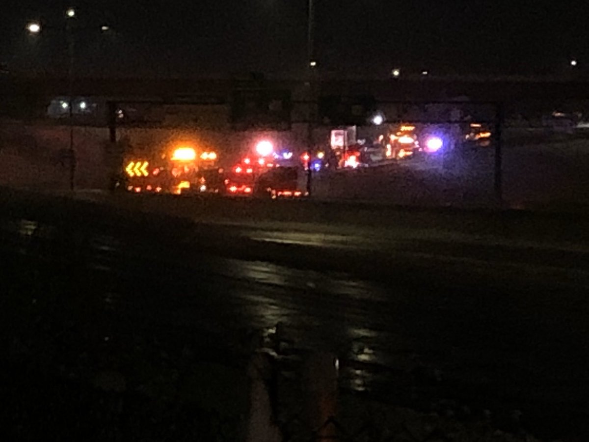 HAPPENING NOW: Big trouble in Little Canada. WB 694 closed near 35E for accident involving jackknife semi and tanker off the road.