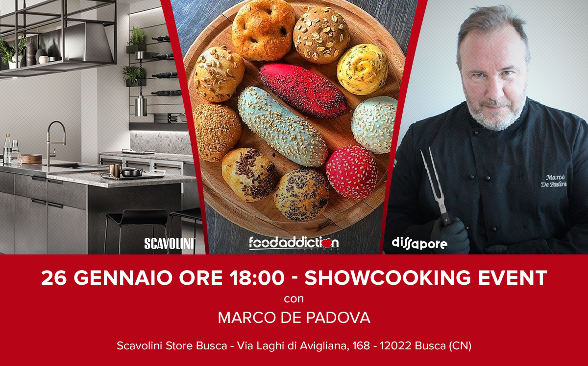 Nuovo showcooking allo #ScavoliniStoreBusca con <a href="/marcodepadova07/">Marco De Padova</a>  che ci stupirà con le sue creazioni #TagliaSmall, piccoli panini dai colori sgargianti!

Vi aspettiamo domenica 26/01 alle 18 a Busca in Via Laghi di Avigliana, 168. Non mancate! 
<a href="/iFoodit/">iFood</a> <a href="/dissapore/">Dissapore</a>