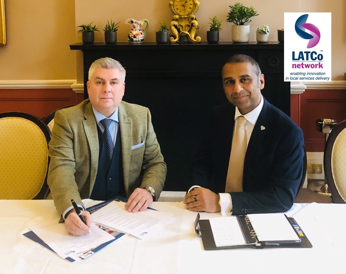 LATCoNetwork's tweet photo. We are delighted to welcome @VertasGroup, the latest LATCo to join our @LATCoNetwork family. Here Vertas #CEO Ian Surtees is with our Board Exec, Farooq Mohammed signing up @IoD. Have you joined yet?
#EnablingInnovation #SocialGood #LocalServicesDelivery #Commercial #LATCo https://t.co/Jf72rtPcjc