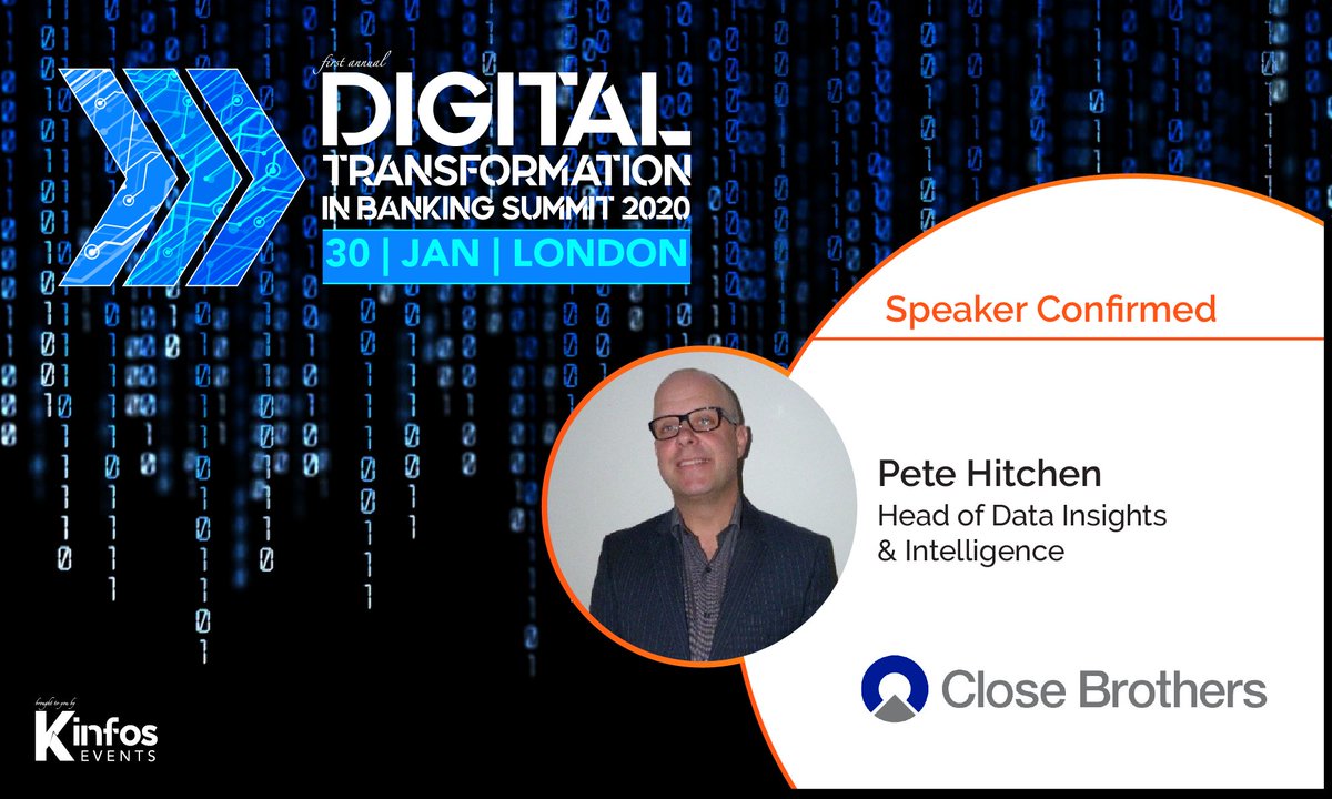 dtb_nordics's tweet photo. Speaker Aboard: Today's onboard speaker is Pete Hitchen from @CloseBrothers who will be representing at Digital Transformation Summit, London 2020. By @kinfos_events Private Limited @dtbsummit https://t.co/Vsudo2LPMq