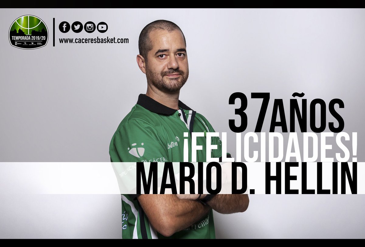 #LEBOro | 🎉¡Hoy, volvemos a estar de celebración en el <a href="/Caceres_Basket/">CacerEsBasket</a>! Nuestro preparador físico <a href="/mdhellin/">MARIO DIAZ HELLIN</a> cumple hoy ¡¡37 años!! 🎂 ¡¡Muchas Felicidades!! Y que cumplas muchos más junto a esta gran #Familia💚🖤.

#JuntosCompetiremos #SumaUnaNuevaAfición #basket