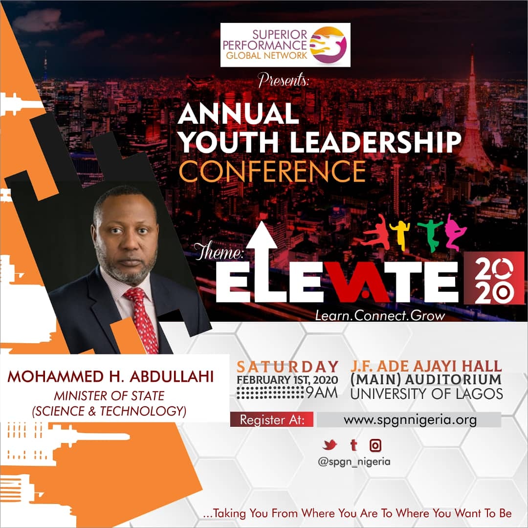 Mr Abdullahi will be around to share his profound knowledge to youths at Elevate2020 a youth empowerment conference that will connect young people to empowerment opportunities. register by clicking on the link spgnnigeria.org @mohdhabdullahi @fmstng @wevo_5 @spgn_nigeria
