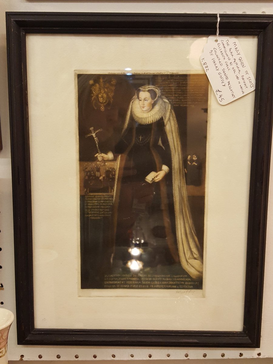 ARDecArts's tweet photo. Mary Queen of Scots. The Blair Memorial Portrait Coloured signed Mezzotint by Harry Goffey £45 https://t.co/Lb0o6CFVA6