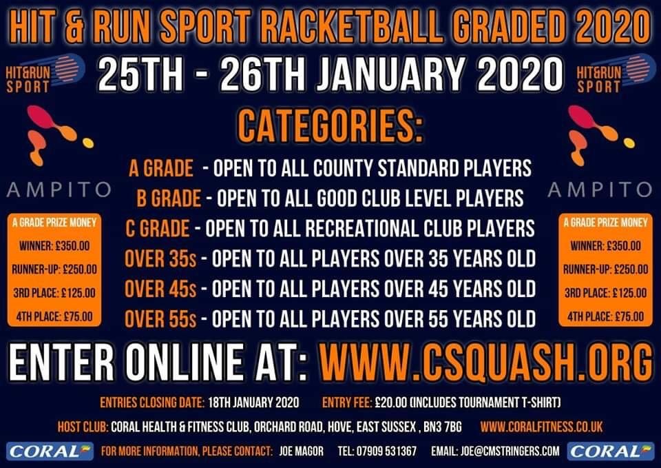 HERE WE GO! Get yourself down to Coral Health &amp; Fitness Club in Hove this weekend. #Racketball #CompetitionTime #MakeARacket