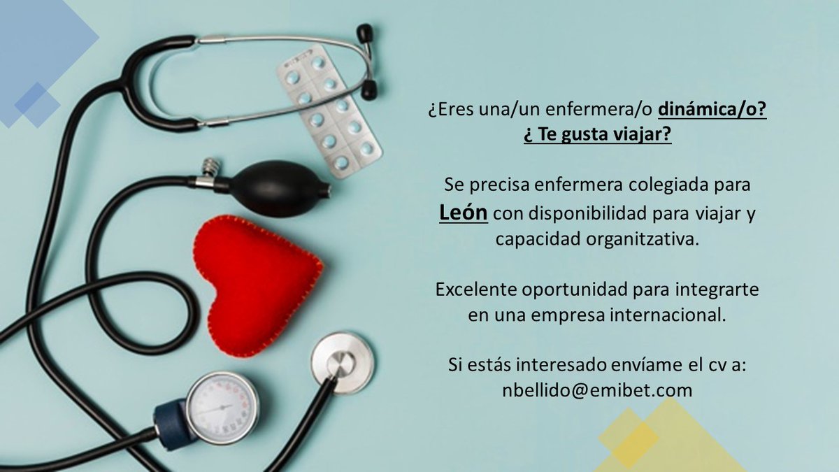 EMIBET_'s tweet photo. Oportunidad #León #enfermera #nurse #nursejobs #trabajo #enfermeratrabajo https://t.co/9WgehfvinE