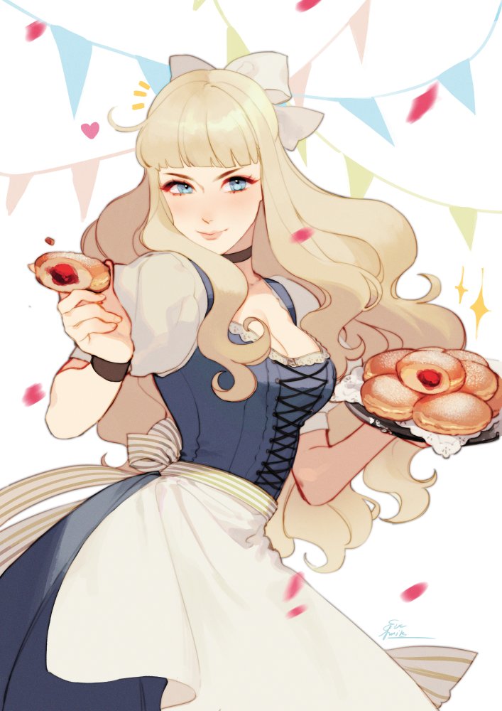 EvaBeeSmith's tweet photo. I was lucky enough to be able to draw my dearest Charlotte for the @FEfoodzine !!  ^o^ I hope she enjoys the marmalade berliners! https://t.co/XfOun0Rk8Q
