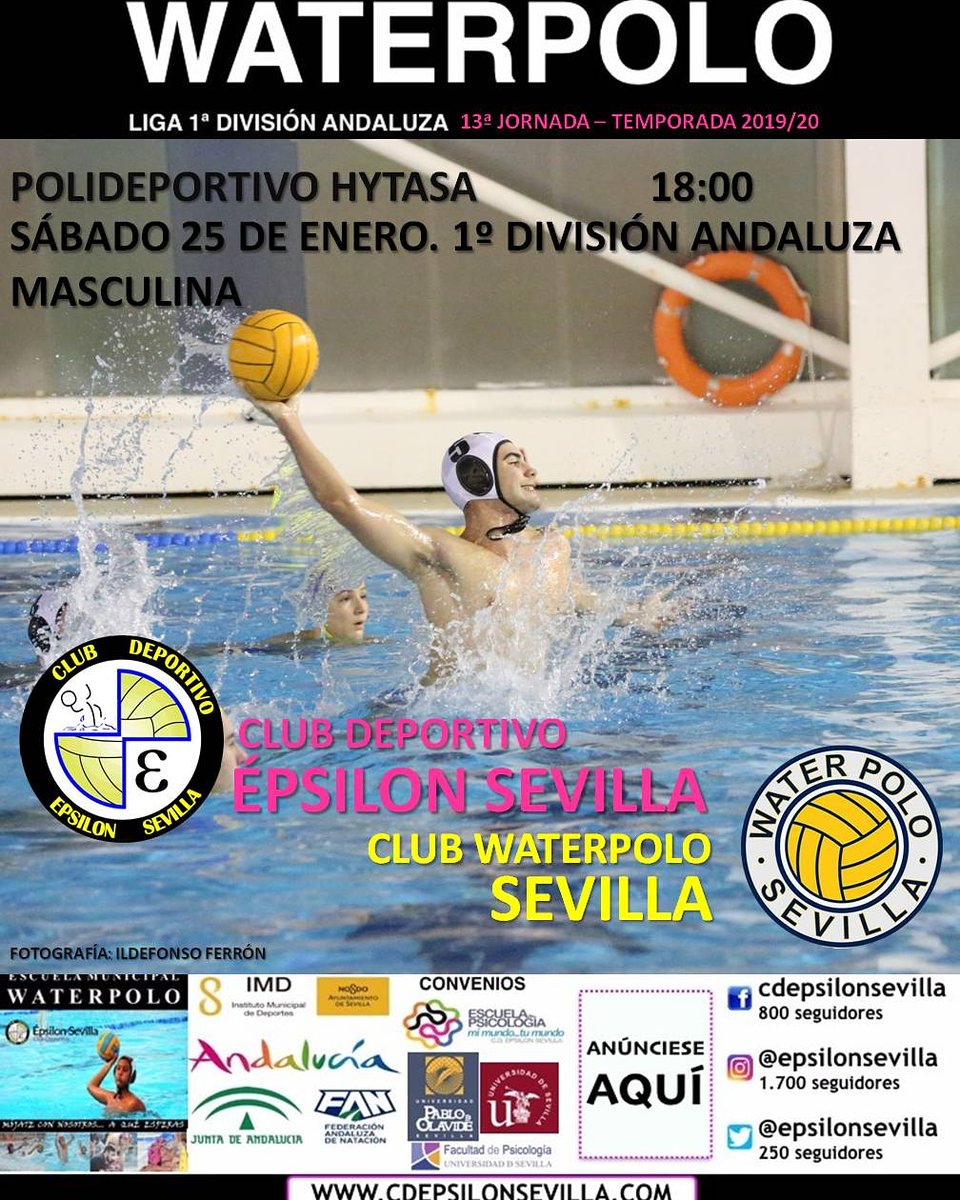 Tras dos meses sin jugar en casa volvemos a ser locales para vivir nuestro particular derbi contra el @cwstweets.

🤽 Club Waterpolo Sevilla
📅 Sábado 25 de enero
⏱️ 18:00
🏟️ Polideportivo Hytasa

#VamosEpsilon