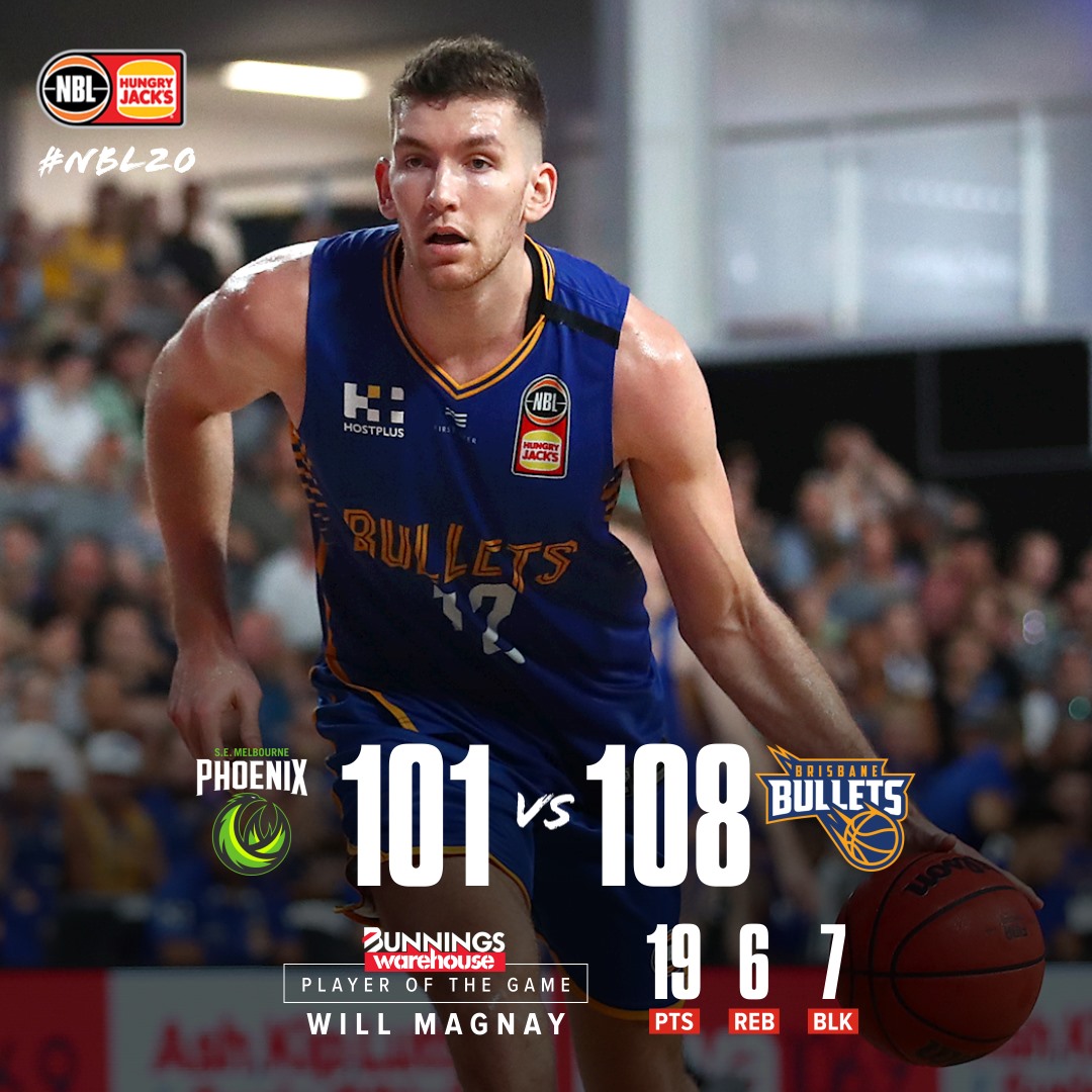 FullTimeLIVEWA's tweet photo. Magnay Steers Brisbane To Its 4th Win In A Row.

Are The @BrisbaneBullets A Finals Fancy?
#NBL #NBL20 #Basketball #FullTimeLIVE https://t.co/JZY1JgZZJZ