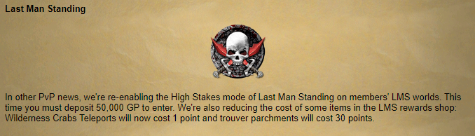 50k is too little pls add some higher stake ones too such as 500k-1m buyins <a href="/JagexAsh/">Mod Ash</a>