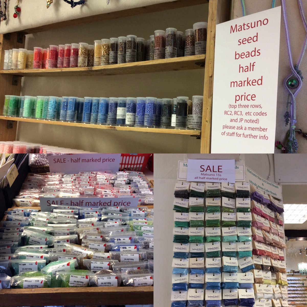 Have you heard about our massive #sale? It’s on until Saturday. Today’s highlight is a mahoosive 50% off all our Matsuno seed beads #bargain #lichfieldbid #beads #wdyt #lichfield