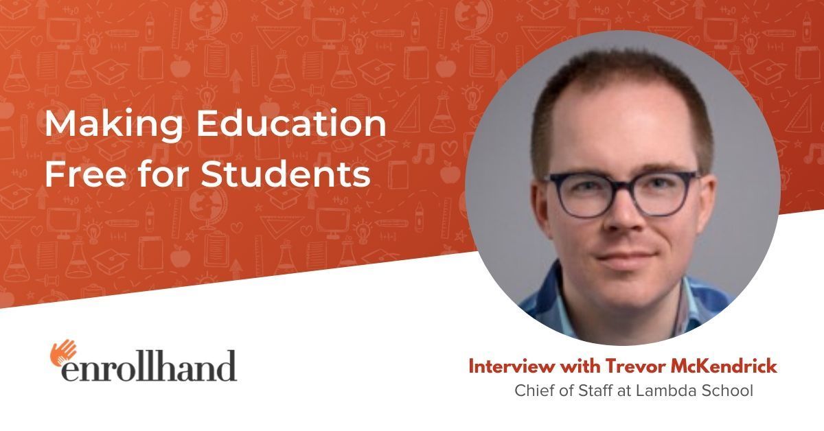 enrollhand's tweet photo. “When we are thinking about how to design an experience for our students, it always comes from the point of view of - how can we eliminate that risk?” on our podcast with with @TrevMcKendrick from @LambdaSchool 👉https://t.co/vn00u8PdZp https://t.co/4rCp6o63rw