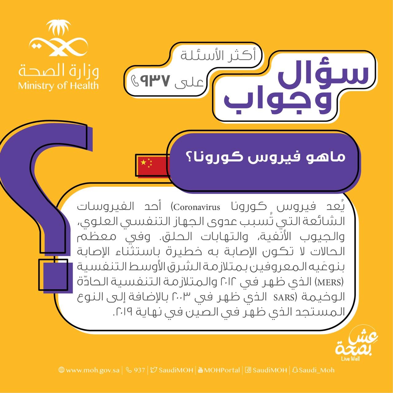 و ز ا ر ة ا لـ صـ حـ ة السعودية On Twitter ماهو فيروس كورونا الجديد