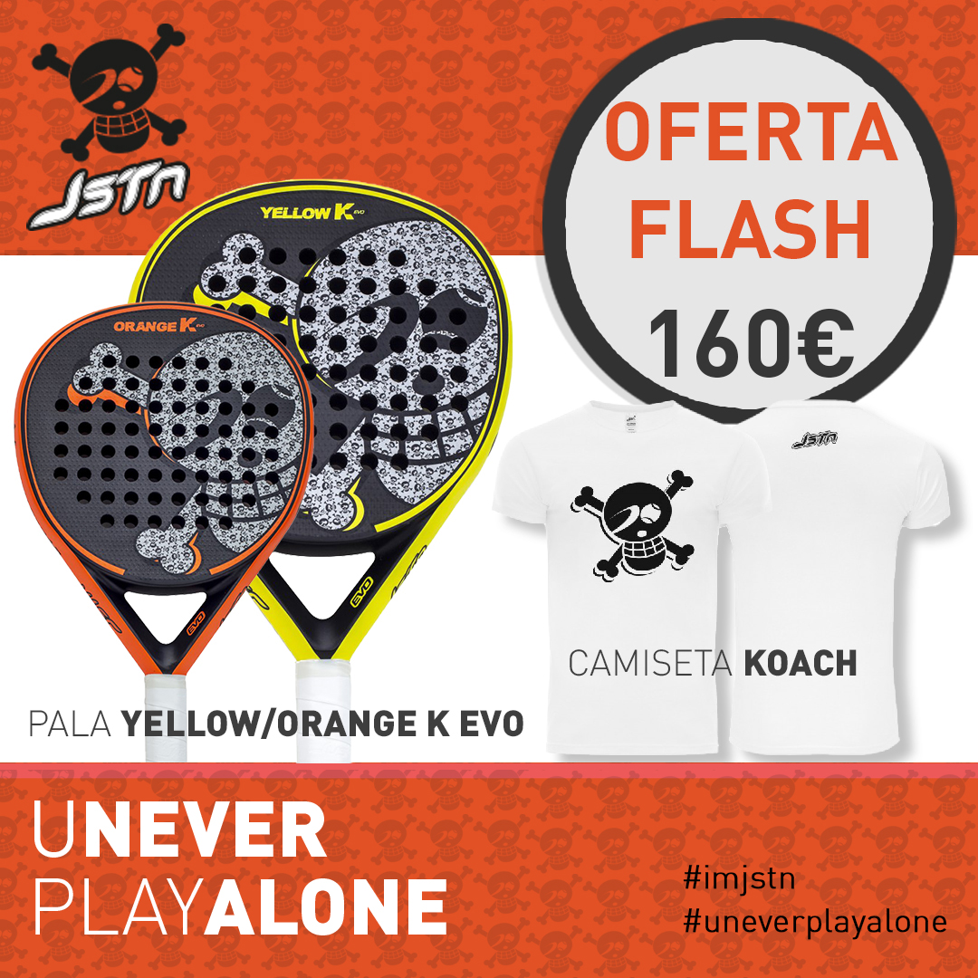 #ImJustten ☠🔥 ¡OFERTA FLASH!  ¡No te quedes sin tu Orange o Yellow K Evo por tan Solo 160€ con Regalo! 😁🎉  ▶ bit.ly/2TLvXzL #Padel