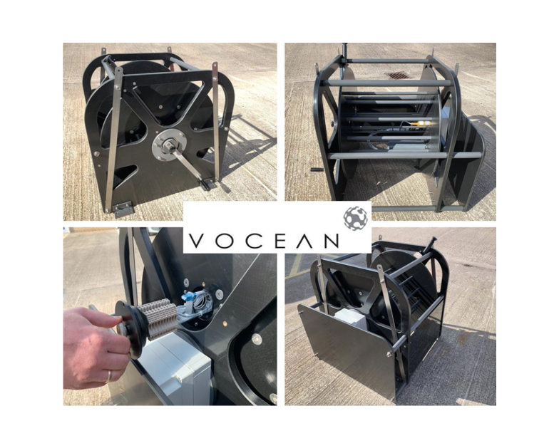 Vocean sell bespoke direct drive hand reels for inspection class #ROV as used by Vocean with our ever expanding rental fleet of #Seaeye Falcons. Drum cable capacity to order, up to 300m of 17mm diameter umbilical. Slipring specification is flexible. Contact us on 0131 440 4480