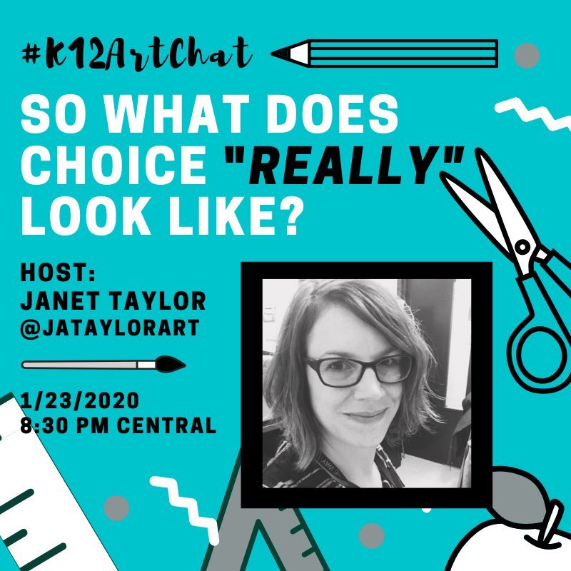 If you’re available tonight, join us as we chat about what Choice looks like in the art classroom!!   #k12artchat
