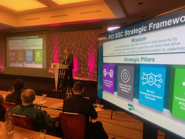 PCI_London's tweet photo. Literally standing room only at the 20th PCI London for Jeremy King of the PCI Security Standards Council as he reveals the latest thinking on PCI DSS 4.0 #PCI20 #pcidss #pciawards2020 https://t.co/UaXVsQ6dwn