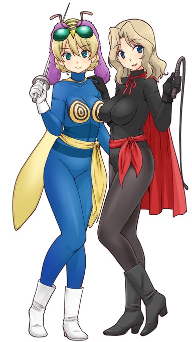 突然に蜂女コスのダー様と綾小路生物研究所所長綾小路律子コスのケイ。 