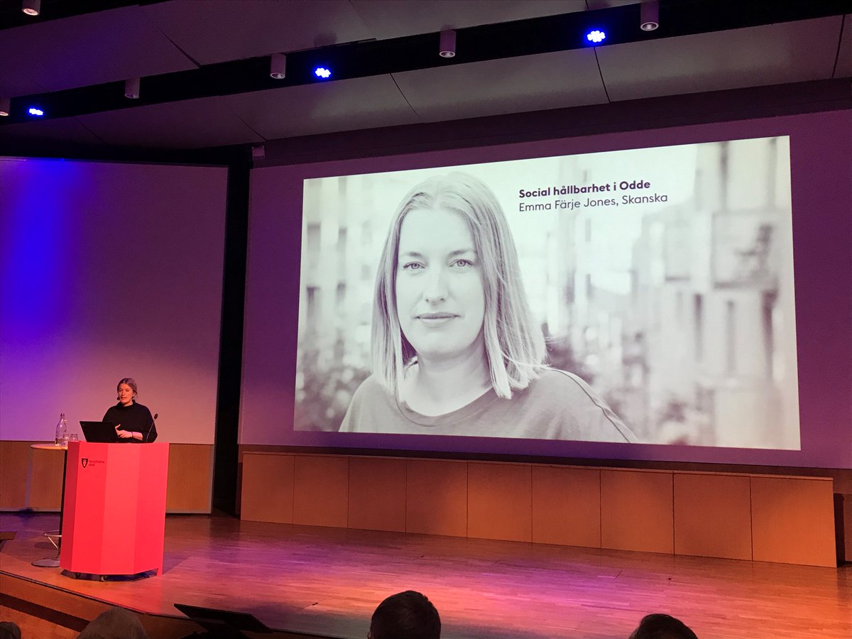 Idag har Emma Färje Jones, utvecklingsledare social hållbarhet Skanska, talat om hur Skanska och Areim arbetar med social hållbarhet i projektet Odde i Kista på Stockholm Stads inspirationsdag om social värdeskapande stadsutveckling. #socialhållbarhet #bättresamhälle