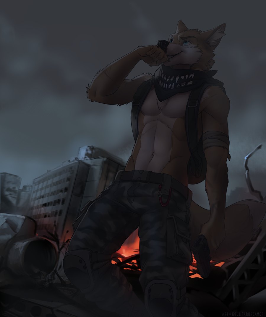 Koul_Fardreamer's tweet photo. Chet #fox #furry #furryfox #male #postap #fire https://t.co/HqY5kwMDlk