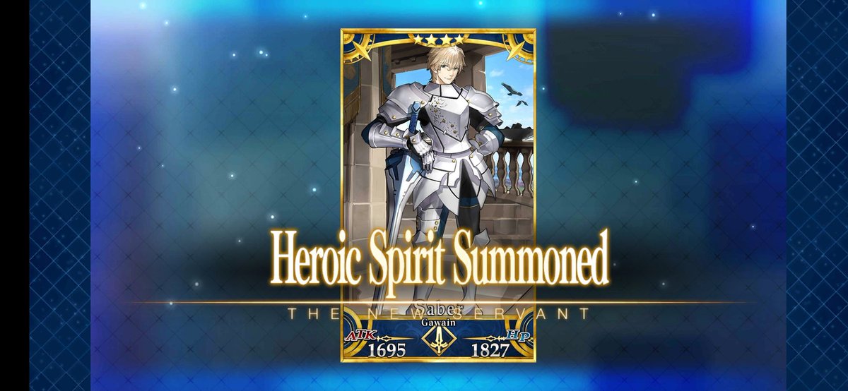 ShinnTypeMoon's tweet photo. Thank you Babylonia Anime ticket for the last Knight of the Round Table, Gawain is finally mine!😍#FGO #FGONA #FateGrandOrder #FateGOUSA #Gawain #knightoftheroundtable #babyloniaanime #summon #saber #ticket #knightofthesun #ExcaliburGalatine #FateSeries https://t.co/qOQGRCYweR