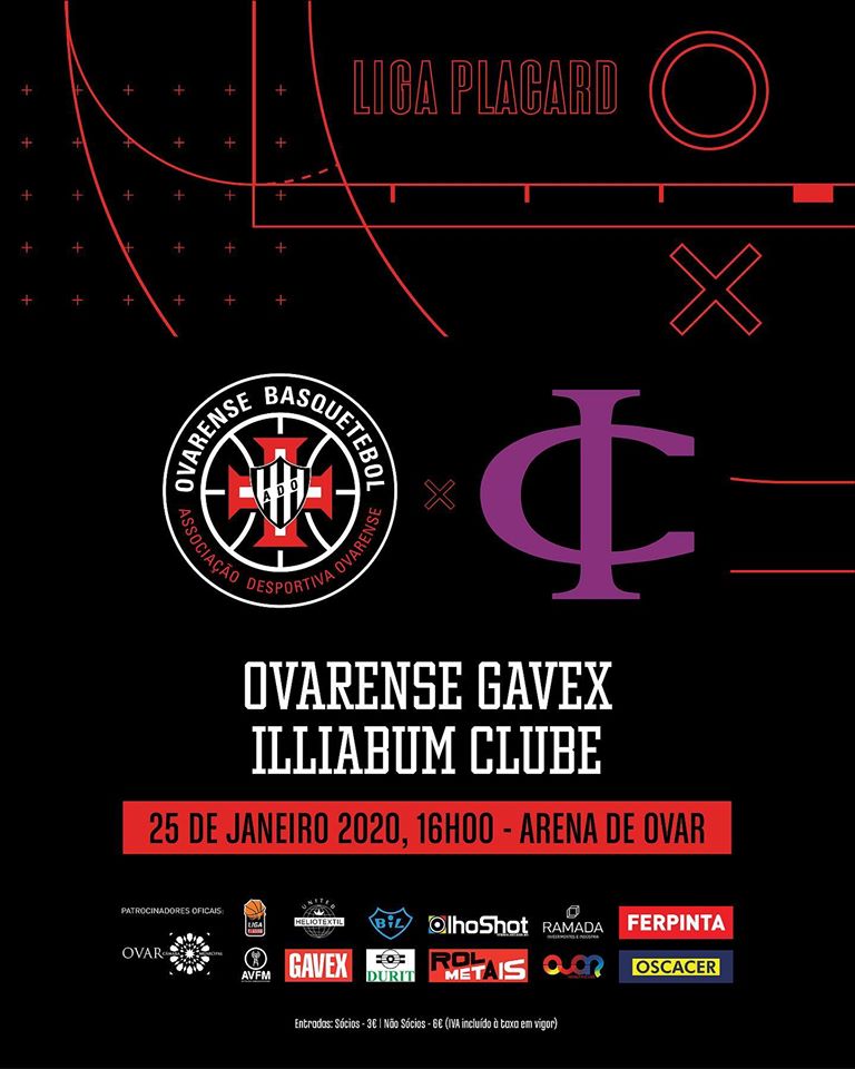 LIGA PLACARD - 17.ª Jornada

Sábado às 16h00, na Arena de Ovar
OVARENSE GAVEX VS Illiabum Clube OFICIAL

O teu apoio é fundamental 💪🏽🖤⚪️
#ovarense #ovarensebasquetebol #ovarensesempre #ovareovarense
