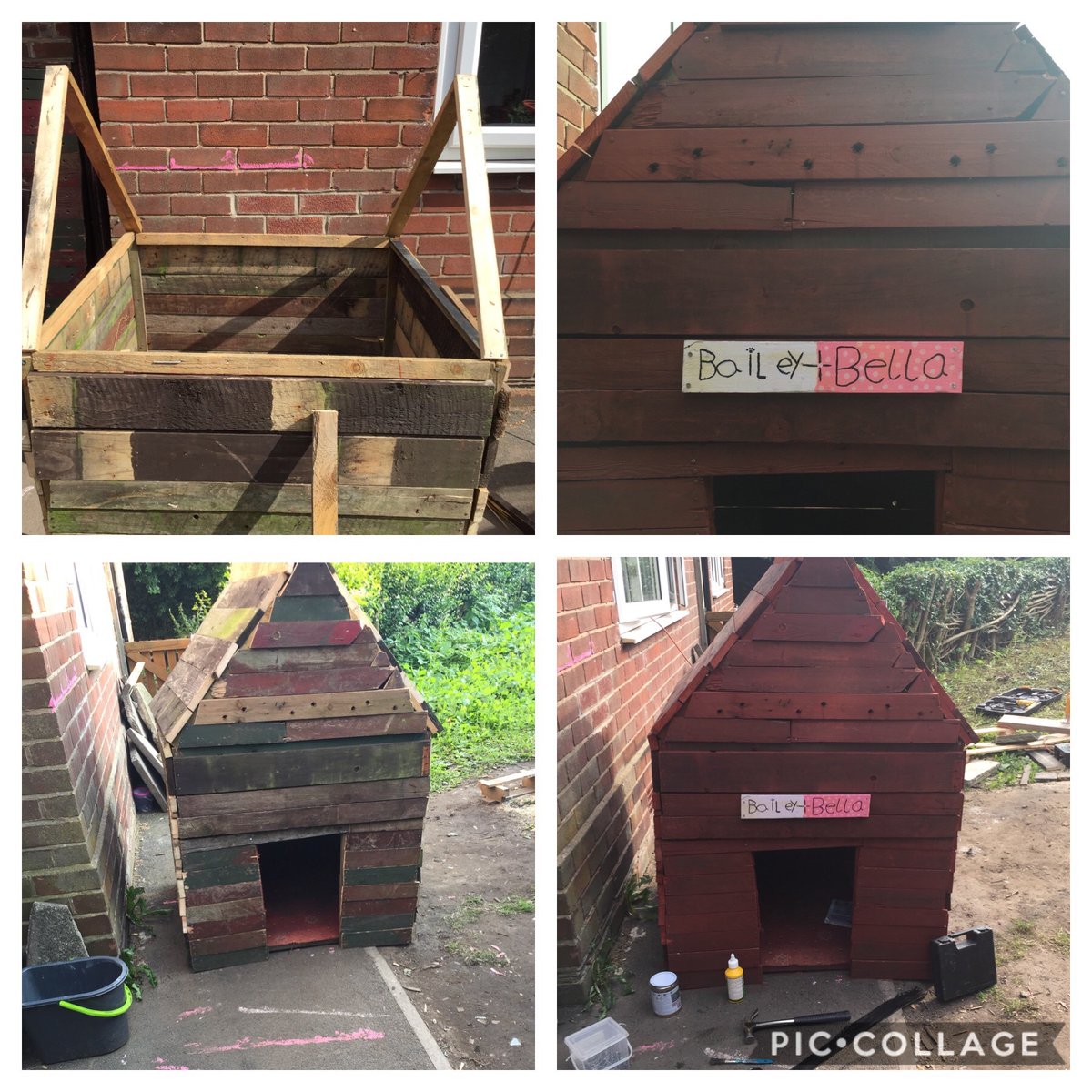 Young talent creating a recycled dog kennel in their new forever home #realisingpotential #youngpeople #recycledmaterials #recycling @GIPSIL_Leeds @ElevateLeeds1 @Archwayleeds @TLA_Seacole @YouthServiceENE @LeedsEastCLLD @OppShopsGIPSIL @Engage_Leeds