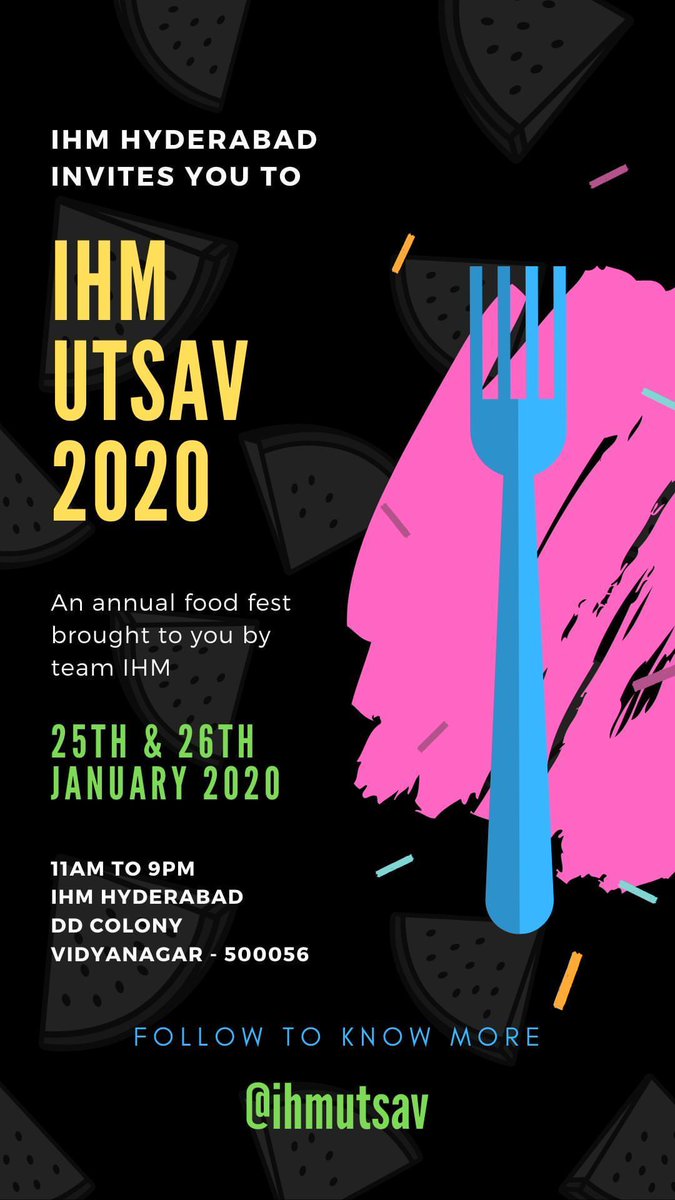 Atulmaharaj's tweet photo. If you are looking forward to a foodilicious evening in #Hyderabad this weekend, check out the Food Fest organized by the students of @HyderabadIhm 

#Foodie #FoodBlogger #IHMUtsav #MaharajEats https://t.co/Xh1bogeRJP
