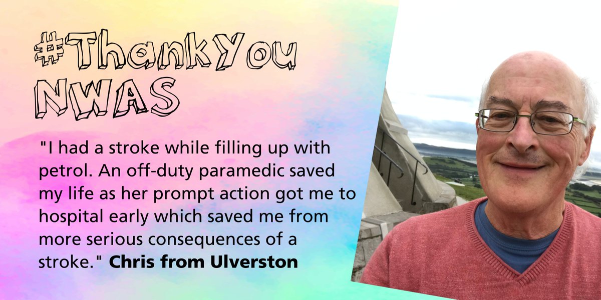 Chris wants to thank off-duty paramedic Natalie and #ambulance crew Jacob and Chris from Nelson who saved his life 🙌🏼💚🚑 #ThankYouNWAS