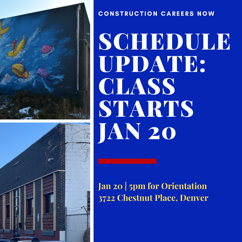 ConstCareersNow's tweet photo. CLASS STARTS JAN 20 - Our New Training center needs just a BIT MORE attention before we settle in. All are welcome to join us on Jan 20th at 5pm for Orientation at our new home, 3722 Chestnut Place, Denver. Sign up https://t.co/32gvBQXcQ2 #BuildColorado #ConstructionCareersNow https://t.co/ZRGUH45anM
