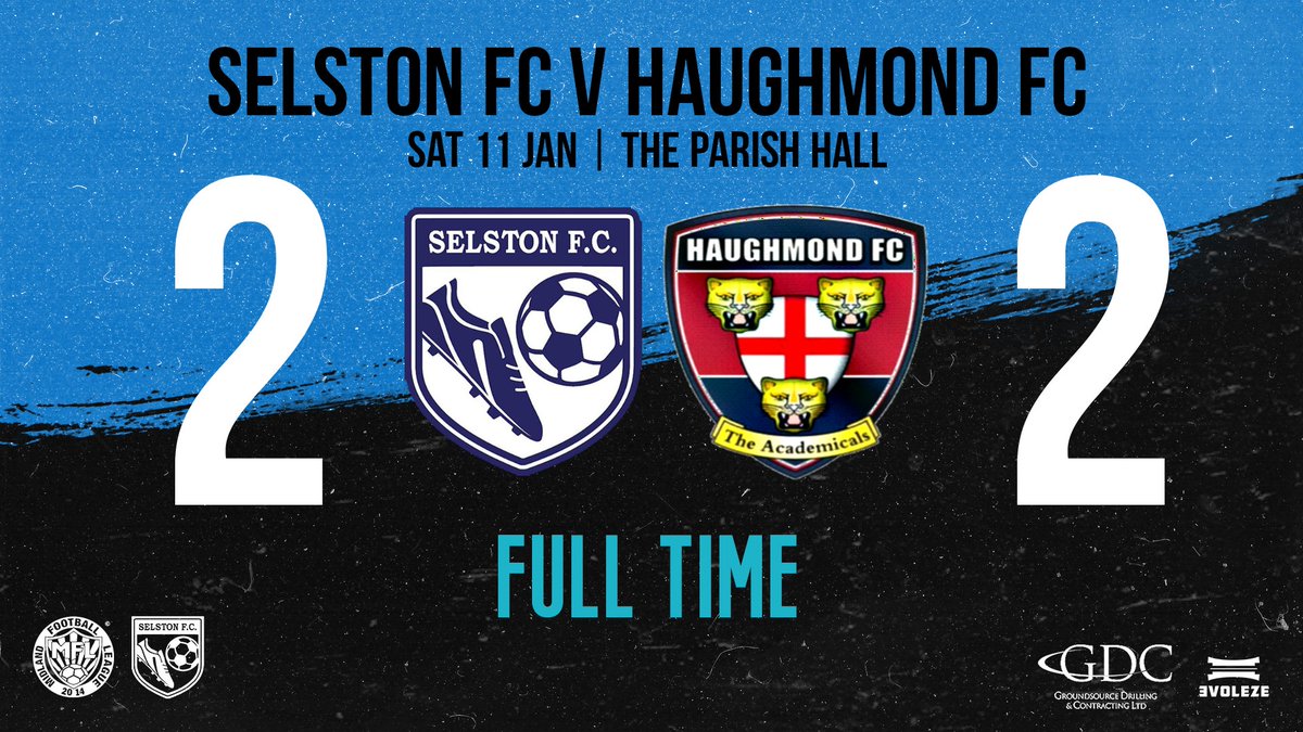 Full Time: Goals from Lewis Fantom in first half and Jamie Renshaw half way through second half gave us a lead, visitors equalised in 85th minute. Deserved so much more from todays performance, keep at it boys! #SFC