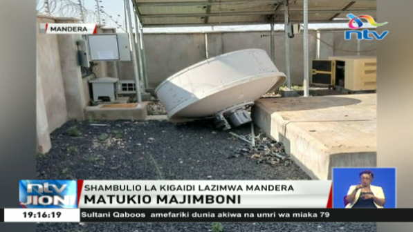 Polisi walizima shambulio la Al Shabaab kwenye kituo cha polisi cha Olla na mnara wa Safaricom katika kaunti ya Mandera. #NTVJioni <a href="/JKaltun/">@Kaltun Jama</a>
