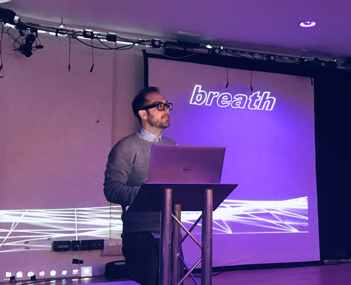 digiperformer's tweet photo. Here @gulbenkian we have Boyd Branch with a demonstration of Low-cost Motion Capture and Augmented Reality Biofeedback System for Theatrical Improvisation Training. #IPPT2020 https://t.co/ncLSxMGtTn