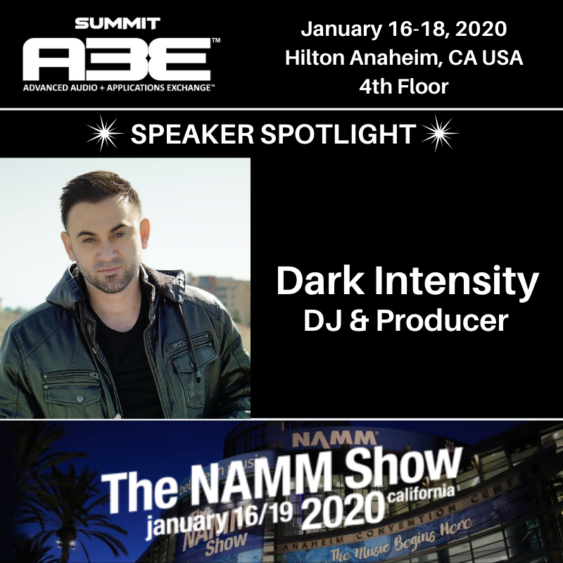 A3E_Event's tweet photo. DJ @DarkIntensity is known for his top 40 remixes, mash-ups &amp; productions. He's a #1 remix charting producer on @billboard charts. He's won the award of “Best Remixer 2018” and “Best Use of Vocal” for his Taylor Swift Remix of “Delicate." @NAMMShow #NAMMshow #A3Eevent #DJ https://t.co/Tt0AnRn0if