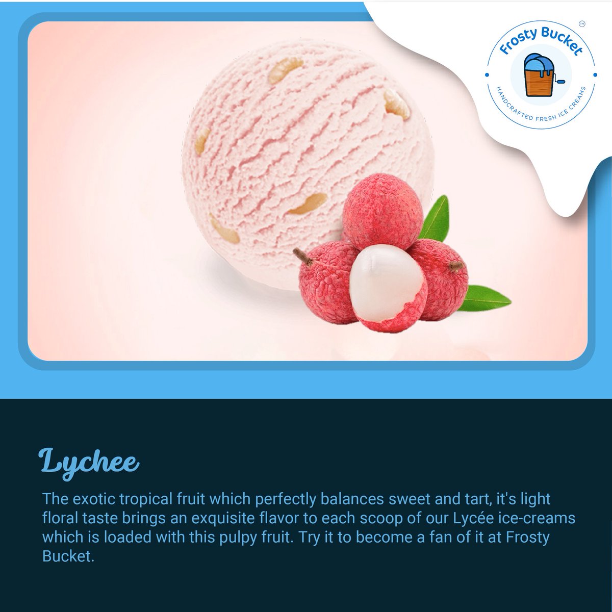 FrostyBucketIN's tweet photo. Today's #Frostasy - Assami Lychee
Order on:
https://t.co/Lq3VOXDGt2
https://t.co/ihdu58FeG1
https://t.co/mTq9IQox80
#EssenceFree #Handcrafted #IceCreams
#Coolhad #Frostories #FrostyBucket
#NewYear with #Fesh #icecream https://t.co/JE0wgFppsJ