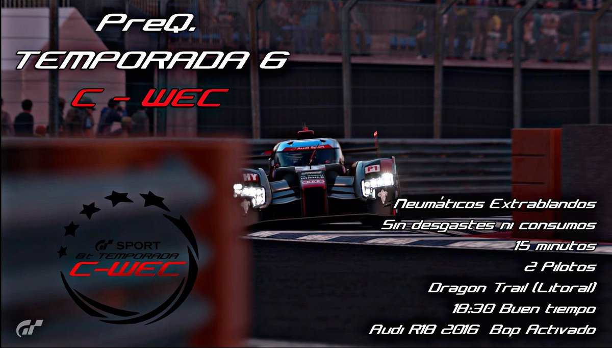 GTCRacing's tweet photo. Buenas tardes Peña !!! recordad que hoy a las 22:00 tendremos que darlo todo en la preQ del C-WEC deseadnos suerte 🍀🍀🍀 

PILOTOS PARA LA PREQ 

1 @ElPaquetePardo  

2 @CMMJUAN_COKY 

PILOTO RESERVA @monicaberrocal2  

RT RT RT 💪💪💪 #GOCMM #raceclean #GTCommunityRacing https://t.co/YVgCT501yW