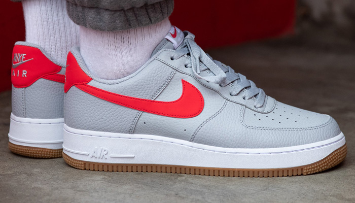 nike air force 1 wolf grey red