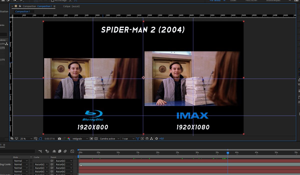 RandomRaimi's tweet photo. Got my hands on the Open Matte (IMAX) version of Spider-Man 2
I've decided to make a little comparison video between the IMAX and blu-ray versions, and you already know which scene I'm going with https://t.co/SNfvcFCaZd