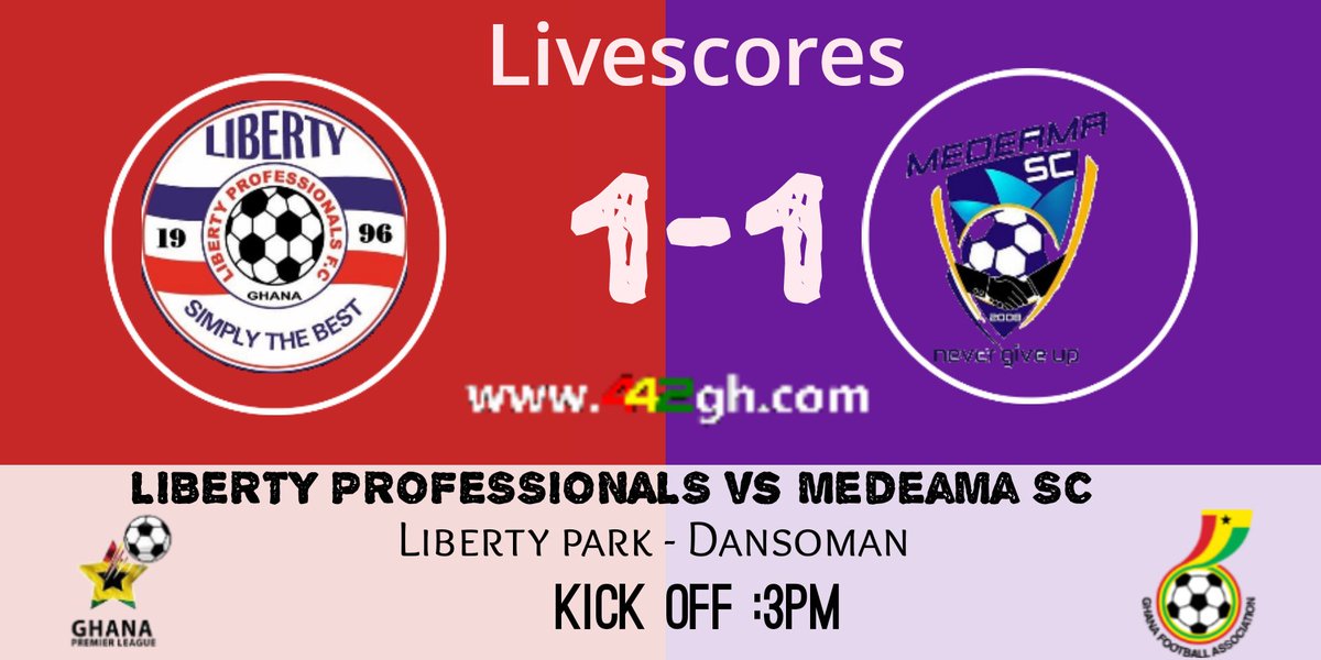 442GH's tweet photo. Gold Update
Super sub Nana Kofi Babil equalizes in DANSOMAN
#BringBackTheLove #GPLwk3 #LIBMED https://t.co/1065T7nMxt