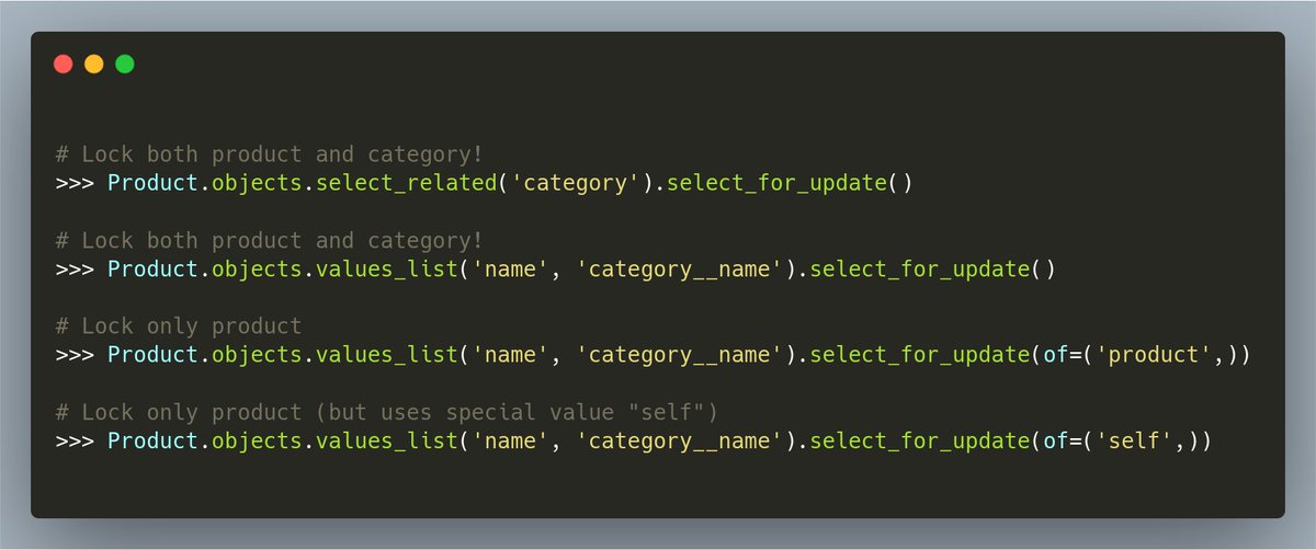 Demonstrating use of select_for_update