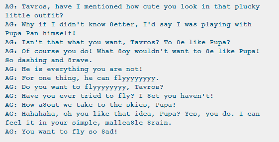 Right in the start of the cycle of revenge, chronologically one of the first times we see Vriska she wants to help Tavros fly. [1/10]