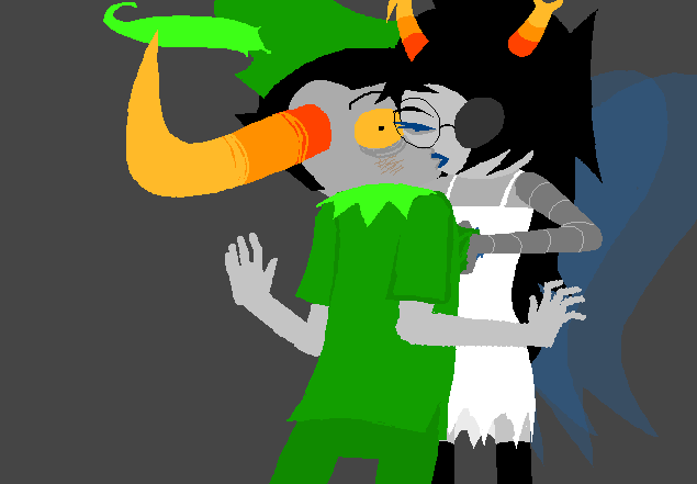 (Vriska kisses him, but he doesn't kisses back, she even tries to mind control him into doing so, but thinks better.) [8/10]