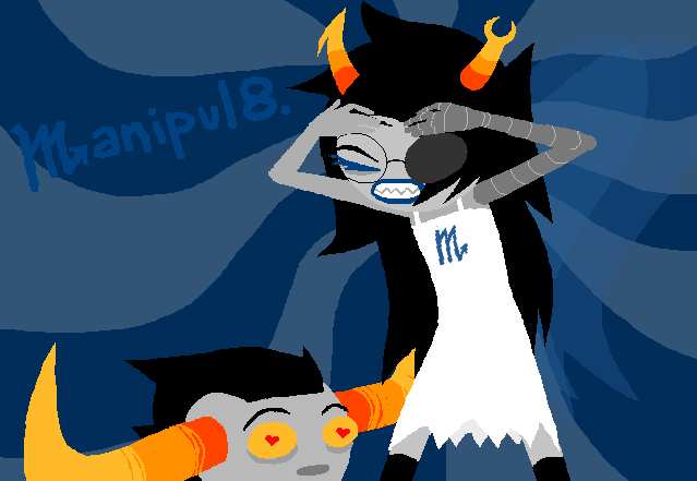 (Vriska kisses him, but he doesn't kisses back, she even tries to mind control him into doing so, but thinks better.) [8/10]