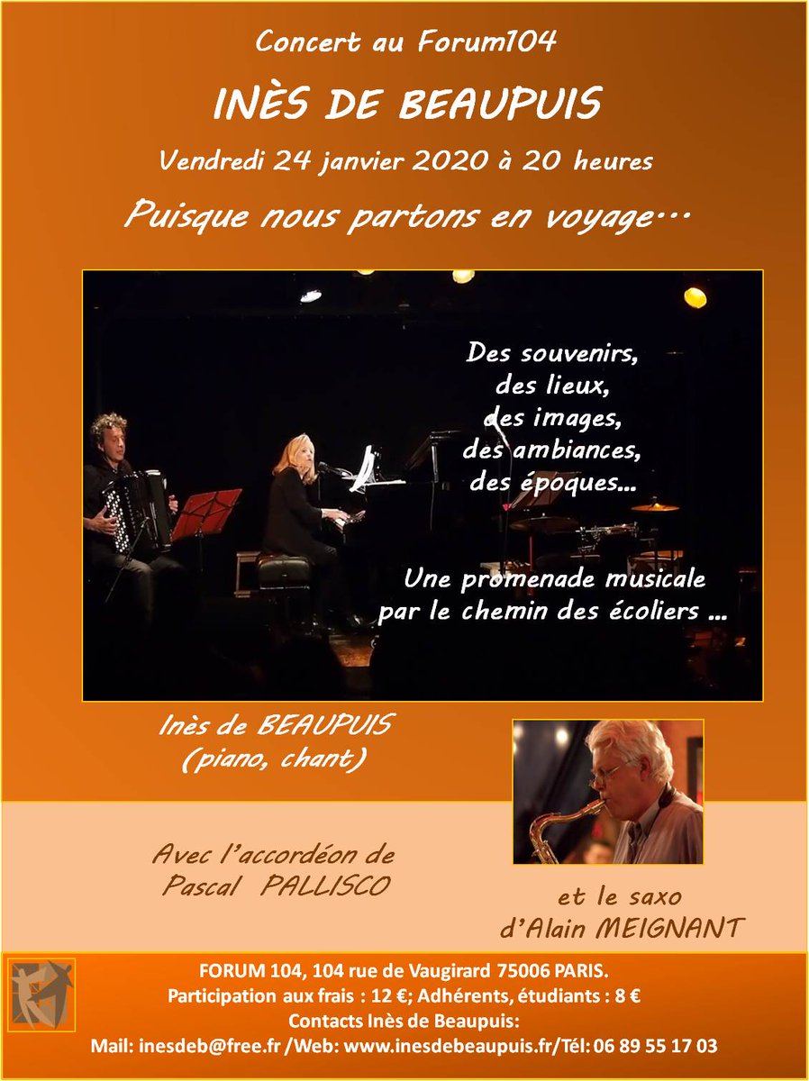 MEIGNANT1's tweet photo. Prochain concert d'Inès. Partagez l'info et venez nombreux!
https://t.co/IiOx34E6wJ https://t.co/Vf6nLpB2MR